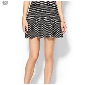 Dance & Marvel Mini Skirt Black White Knit Stretch Nylon Rayon Women's Small